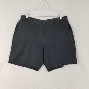 Tommy Bahama Relax Shorts Mens 40 Charcoal Silk Chino Casual Beach Lounge Island